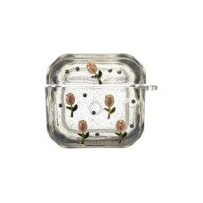 Чехол футляр для наушников AirPods 4 Shiny Crystal Flowers
