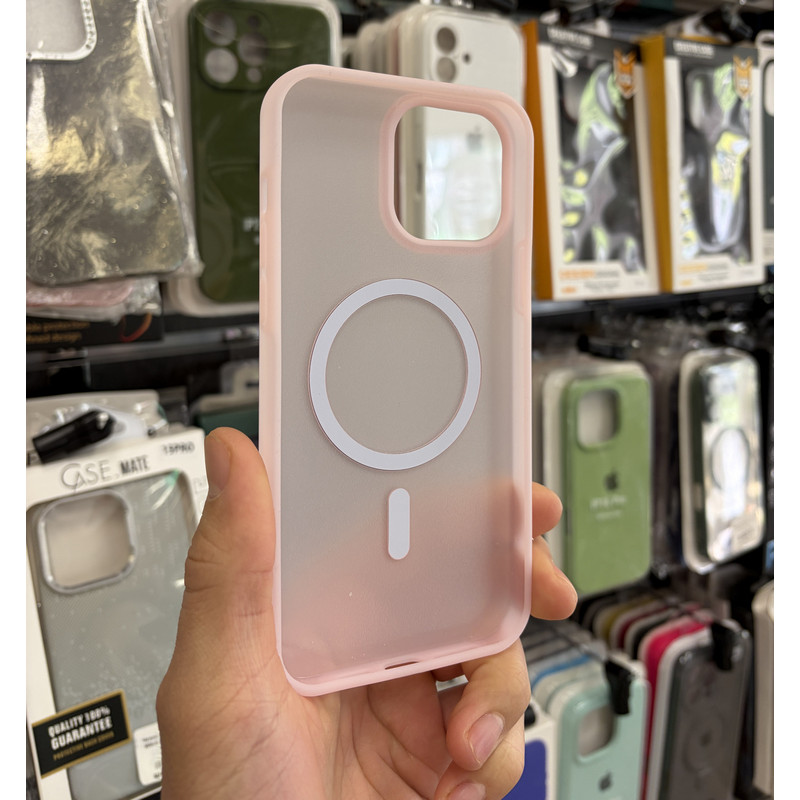 Чохол накладка Smoky Case with MagSafe iPhone 13 / 14 Light Pink