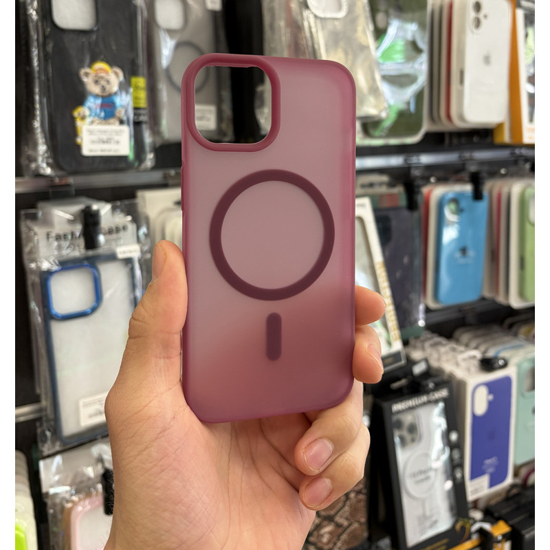 Чехол накладка Smoky Case with MagSafe iPhone 13 / 14 Cherry Red