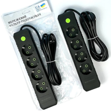 Подовжувач UA Power F44 на 4 розетки 2м Black