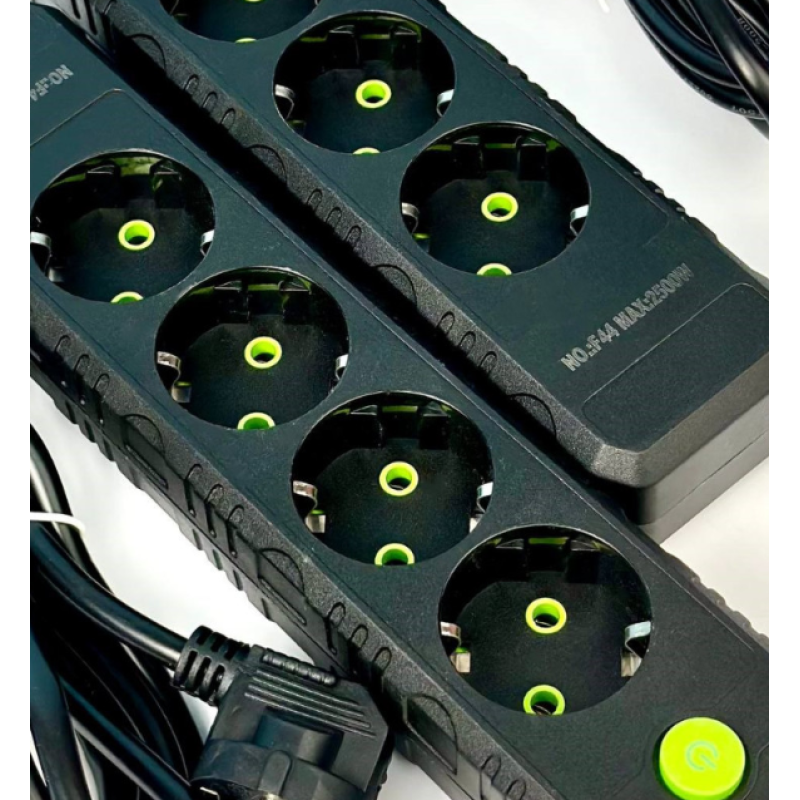 Подовжувач UA Power F44 на 4 розетки 2м Black