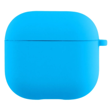 Чехол футляр для наушников AirPods 4 с микрофиброй Голубой