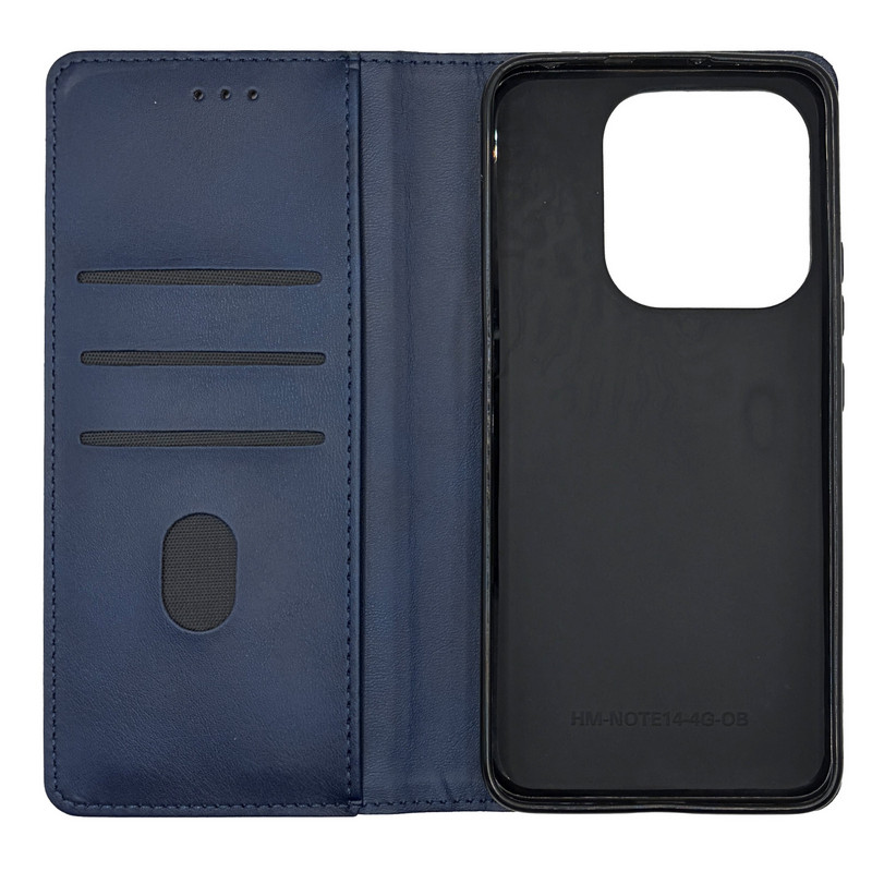 Чехол книжка Business leather Xiaomi Redmi Note 14 4G Синий