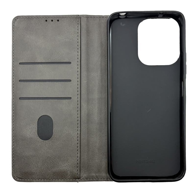 Чохол книга Business leather Xiaomi Redmi 13 / Poco M6 Сірий