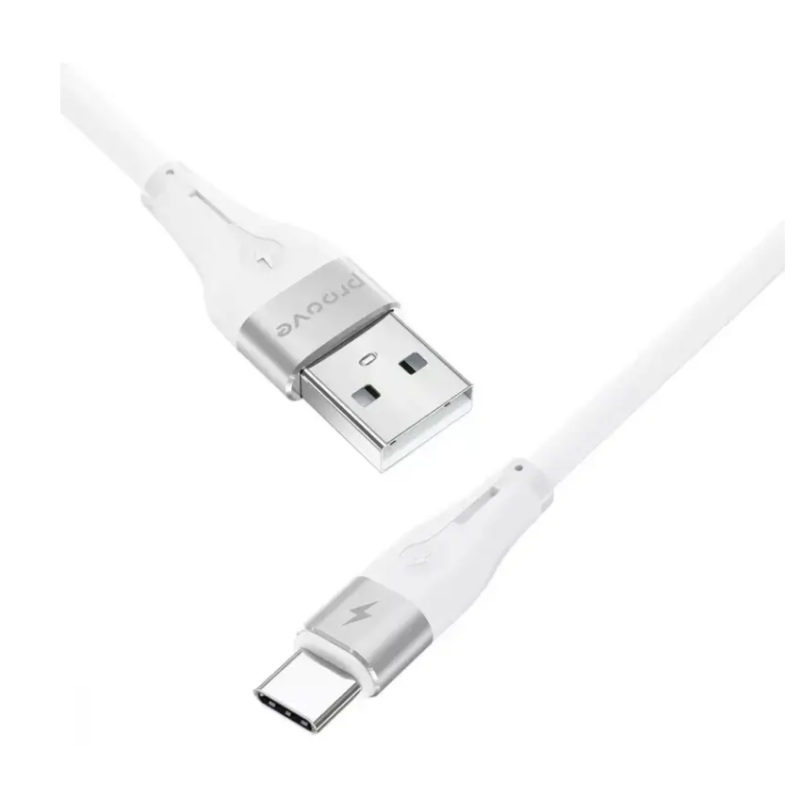 Кабель USB-Type C Proove Soft Silicone 3A 1m White