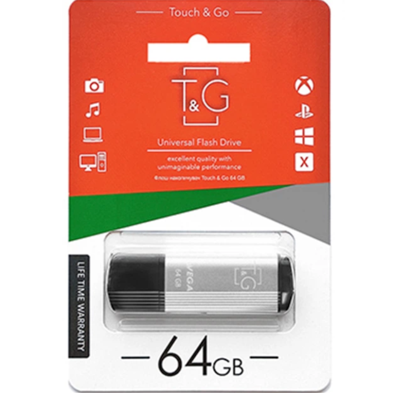 USB Flash T&G TG121 64Gb Vega series Сіра