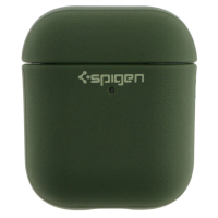 Чехол футляр для наушников AirPods 1/2 Spigen Ring Leather Armor Army Green