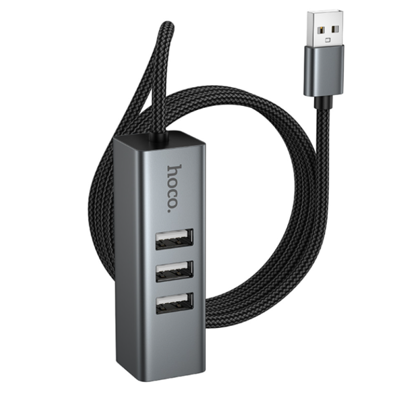 USB Hub Hoco HB1D (4 USB+Ethernet, 100 см)
