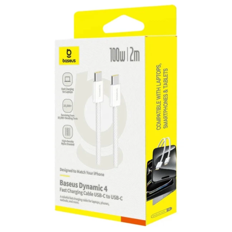 Кабель Type C-Type C Baseus Dynamic 4 Fast Charging 100W 2m White
