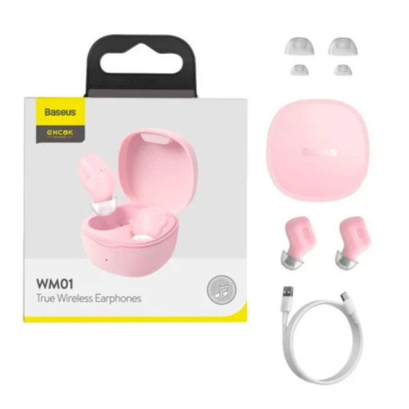 Бездротові навушники Baseus WM01 True TWS Pink