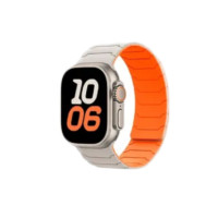 Ремінець Hoco WA39 Flexible series (магнітний, силіконовий) (38,40,41mm) Бежево-помаранчевий
