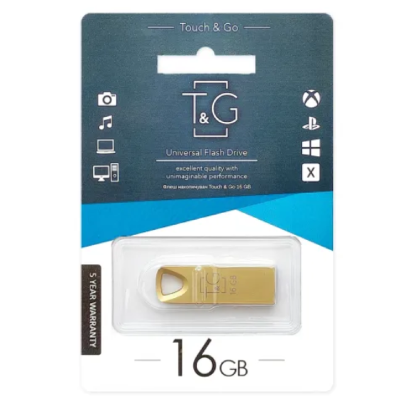 USB Flash T&G TG117 16Gb 3.0 Металл Gold