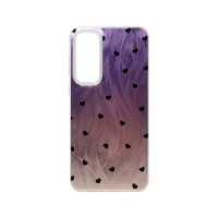 Чохол накладка Print Desing Samsung A55 Чорні сердечка Purple
