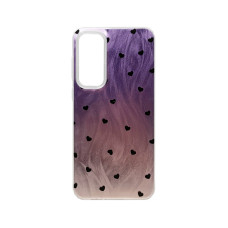 Чехол накладка Print Desing Samsung A55 Черные сердечки Purple