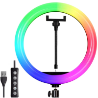 Кільцева світлодіодна Led Лампа 33cm MJ36 RGB 14inch з кріпленням для телефону