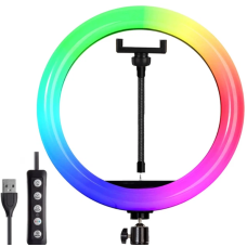 Кольцевая светодиодная Led Лампа 33cm MJ36 RGB 14inch с креплением для телефона