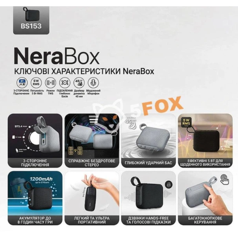 Колонка FANTECH BS153 NeraBox Gray
