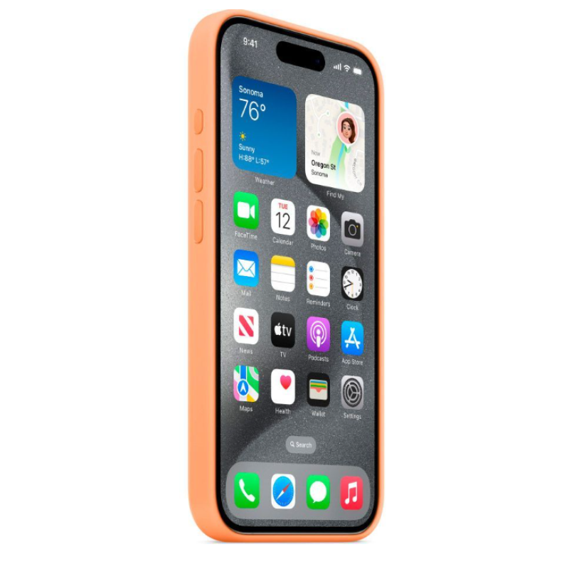 Чохол Silicone Case Original with MagSafe з анімацією iPhone 15 Pro Помаранчевий (Sorbet)
