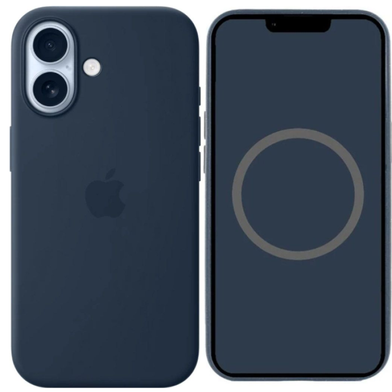 Чехол Silicone Case Original with MagSafe с анимацией iPhone 17 Синий (Midnight)