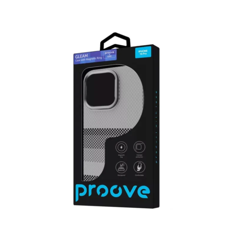 Чехол накладка Proove Gleam Case with Magnetic Ring iPhone 16 Pro White borders