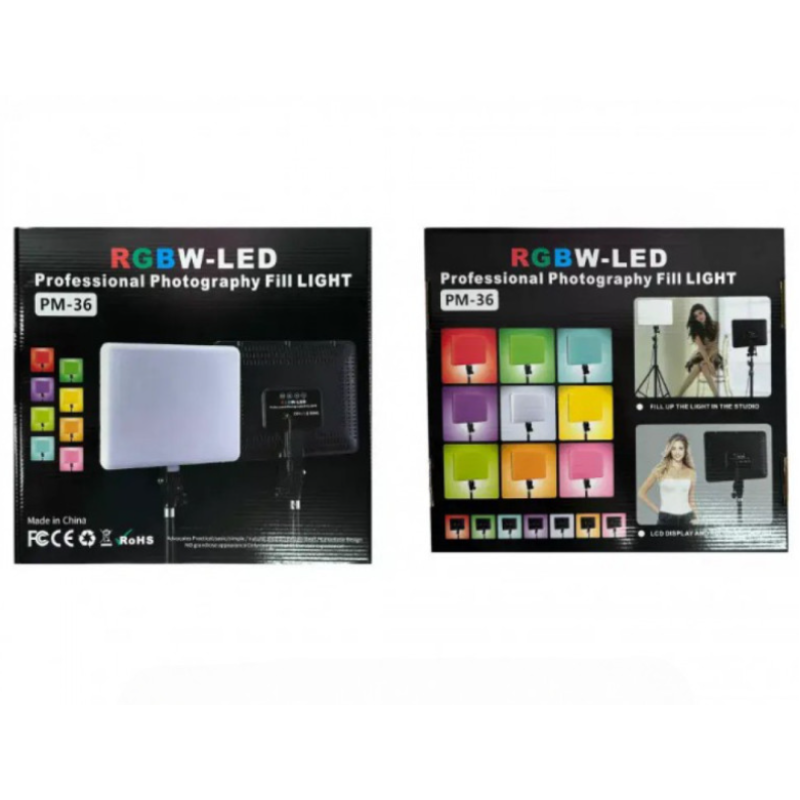 Лампа-відеосвітло LED RGB PM-36 36×25 см, 352 LED, 2700K–6000K