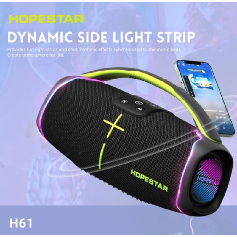 Портативна колонка HOPESTAR H61 50W, 6000mAh (33,9*18,7*14,8 см)