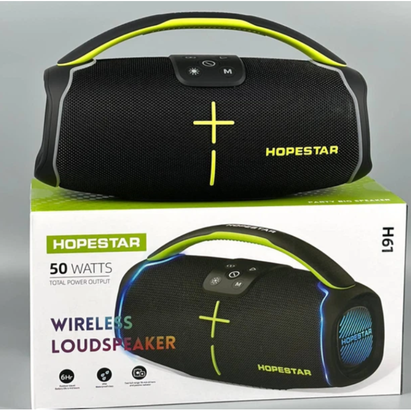 Портативна колонка HOPESTAR H61 50W, 6000mAh (33,9*18,7*14,8 см)