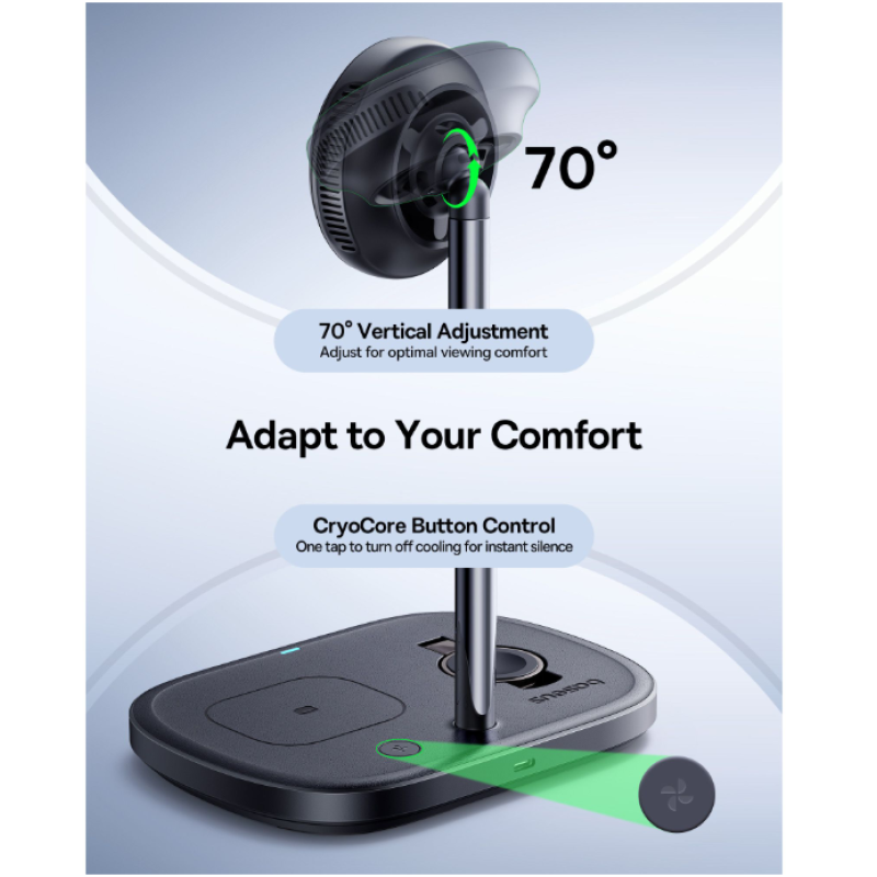 Беспроводная зарядная станция Baseus EnerFill FS41 3in1 Wireless Charging Stand with TEC Cooling 22.5W