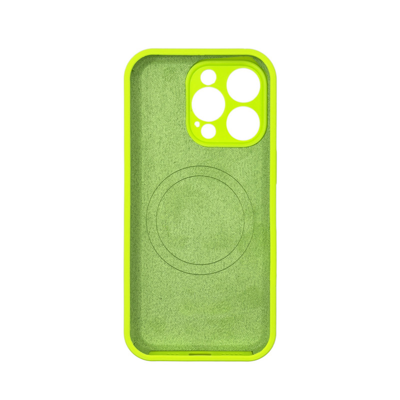 Чехол Silicone Case Vision MagSafe зеленый неон iPhone 15 Pro 