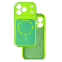 Чохол Silicone Case Vision MagSafe зелений неон iPhone 17 Pro