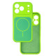 Чехол Silicone Case Vision MagSafe зелений неон iPhone 17 Pro