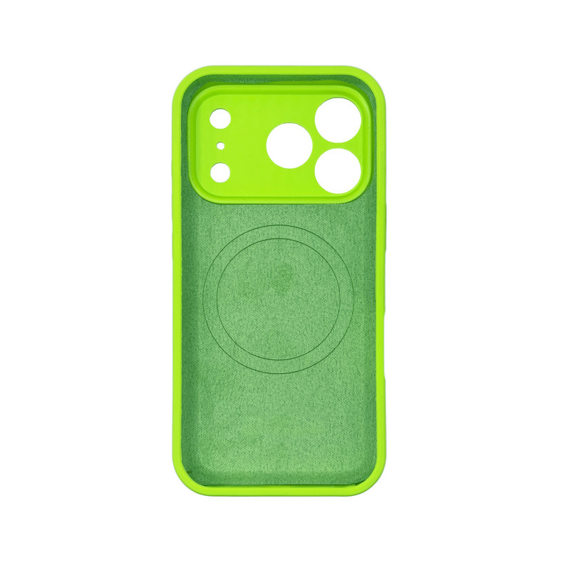 Чехол Silicone Case Vision MagSafe зелений неон iPhone 17 Pro