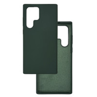 Чохол накладка Silicone Cover Soft Touch ЗК Samsung S22 Ultra Темно-зелений