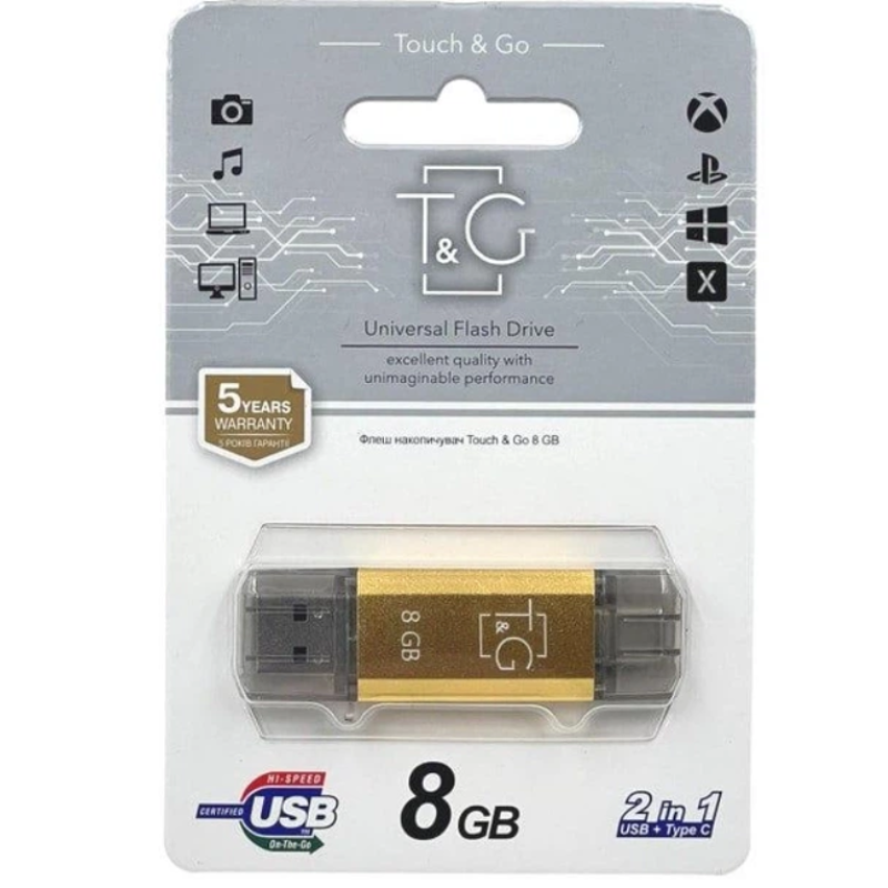 USB+Type C Flash T&G TG009 8Gb 2.0