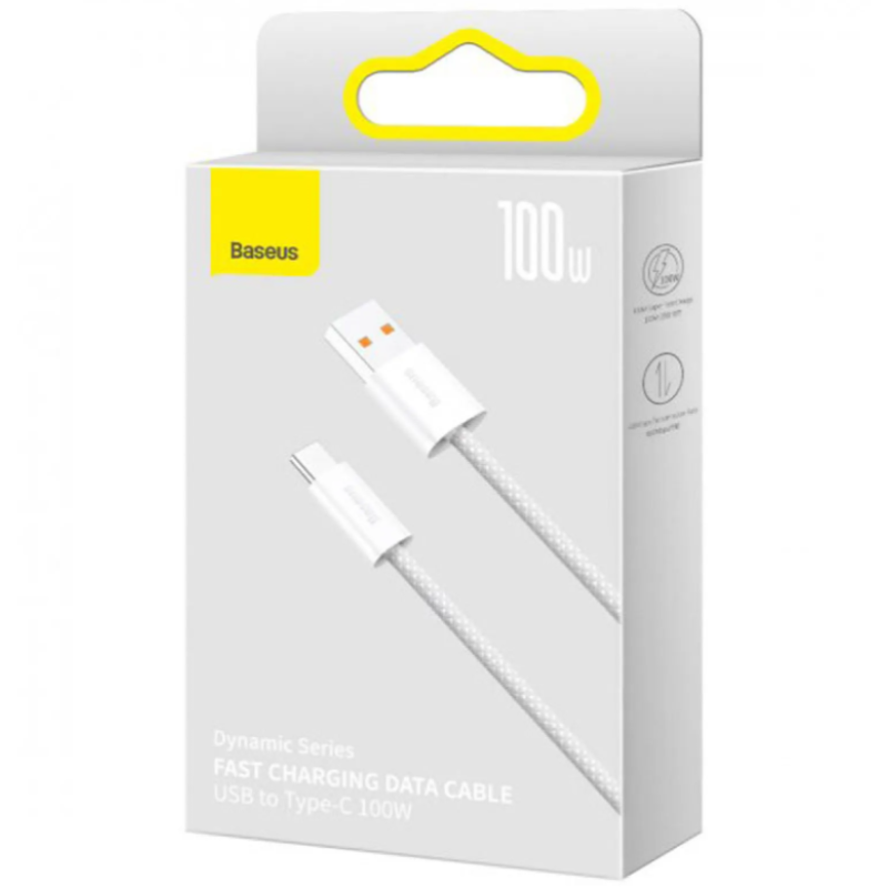 Кабель USB-Type C Baseus Dynamic Series Fast Charging 100W 1m White