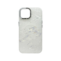 Чехол накладка Luxury Marble iPhone 15 White
