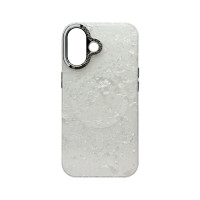 Чехол накладка Luxury Marble iPhone 16 White