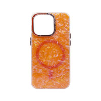 Чехол накладка Luxury Marble iPhone 16 Pro Max Orange