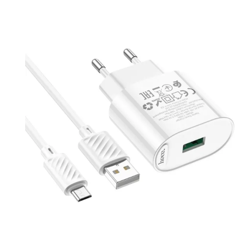 СЗУ Hoco C109A QC3.0 Micro USB 18W White
