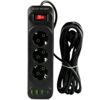 Мережевий подовжувач UA Power F23U 3 розетки, 3 USB + Type-C, 6 м
