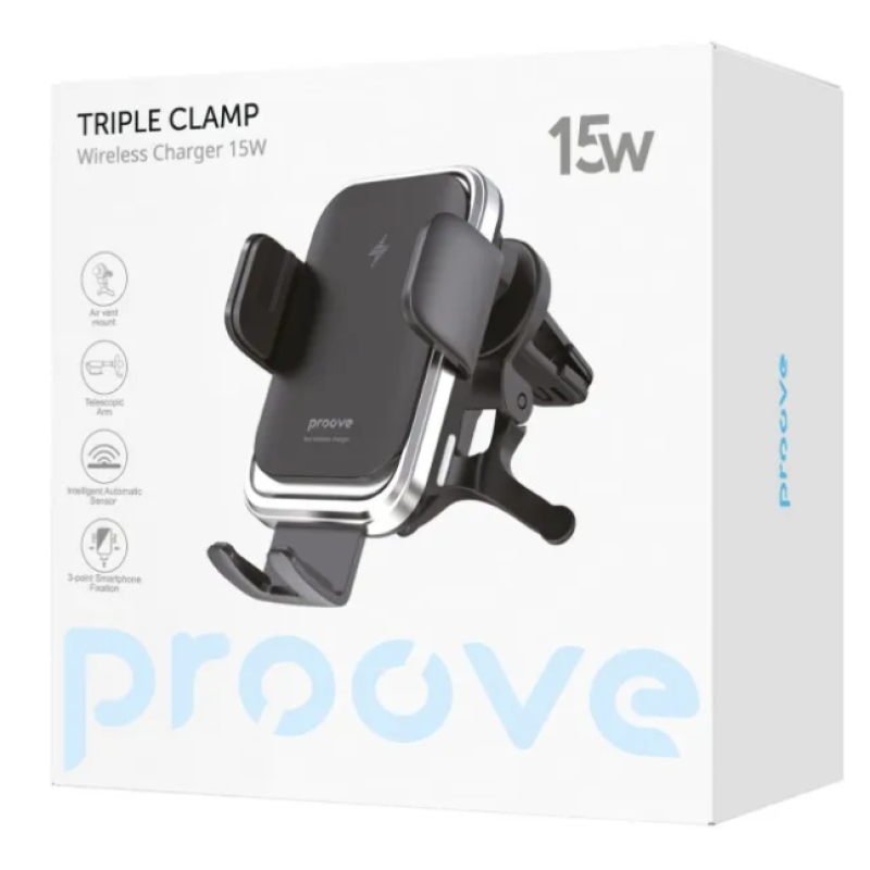 Автомобильный держатель с беспроводной зарядкой Proove Nitro Charge 15W