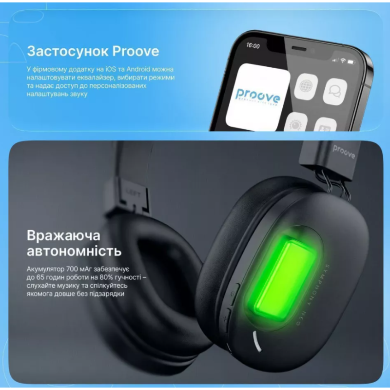 Бездротові навушники Proove Symphony Neo (APP) black