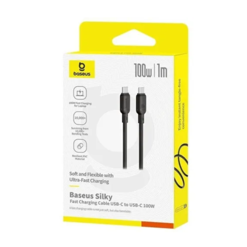 Кабель Type-C to Type-C Baseus Silky Series Fast Charging 100W (1m) black