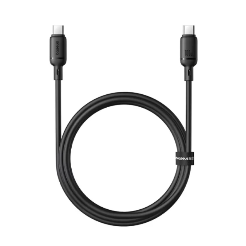 Кабель Type-C to Type-C Baseus Silky Series Fast Charging 100W (1m) black