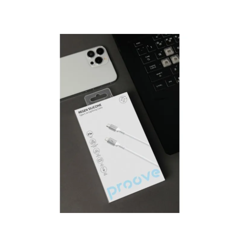 Кабель Proove ReGen Silicone Type-C to Lightning 27W (2m) white