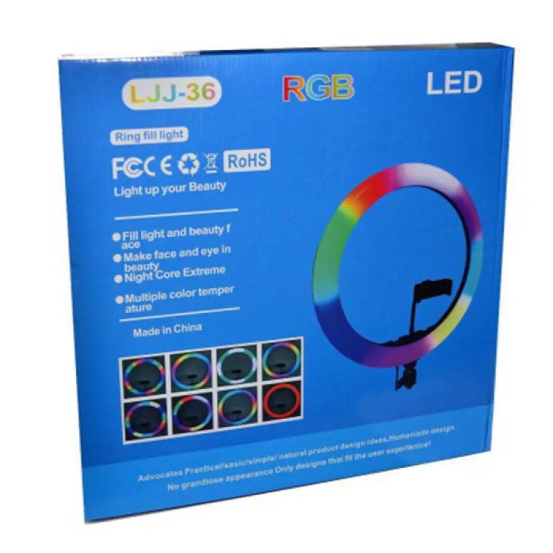 Кільцева світлодіодна LED-лампа LJJ-36 RGB 36 см