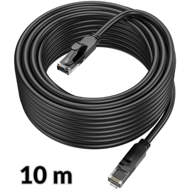 Патч-корд (мережевий кабель) Borofone BUS01 RJ45 6Gb 10 м Black