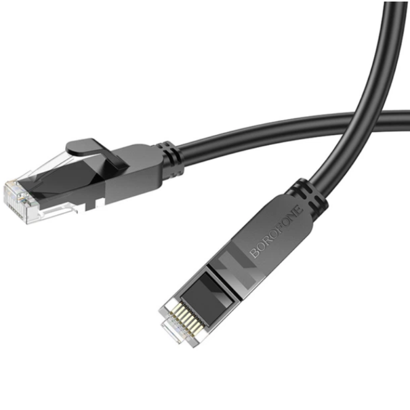 Патч-корд (мережевий кабель) Borofone BUS01 RJ45 6Gb 10 м Black