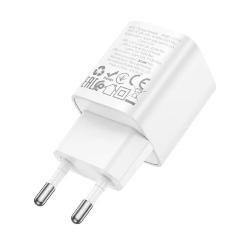 Сетевой адаптер Hoco C147A Charm PD20W+QC3.0