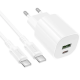 СЗУ Borofone BA104A Pudding PD+QC3.0 Type-C to Type-C 20W White 